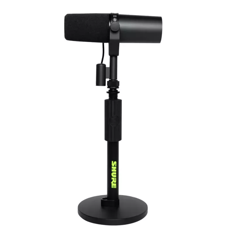 Desktop-Mikrofonständer Shure SH-DESKTOP1, runde Metallbasis, 3/8-Zoll-Gewinde, Höhe 26,7–40,6 cm, schwarz