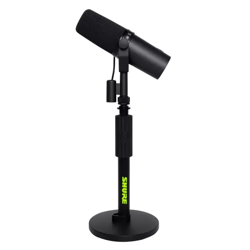 Desktop-Mikrofonständer Shure SH-DESKTOP1, runde Metallbasis, 3/8-Zoll-Gewinde, Höhe 26,7–40,6 cm, schwarz