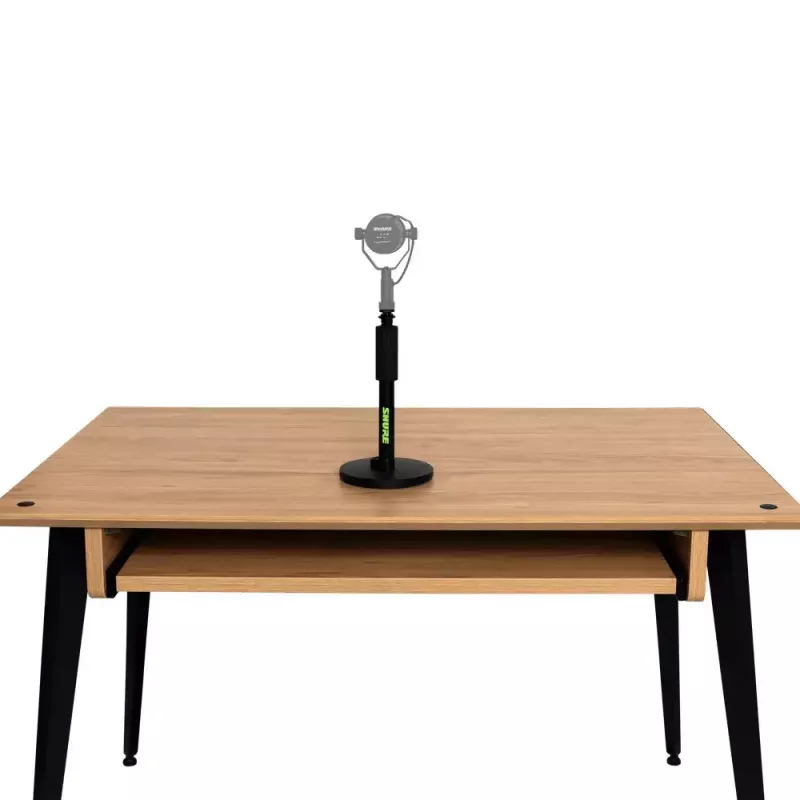 Desktop-Mikrofonständer Shure SH-DESKTOP1, runde Metallbasis, 3/8-Zoll-Gewinde, Höhe 26,7–40,6 cm, schwarz