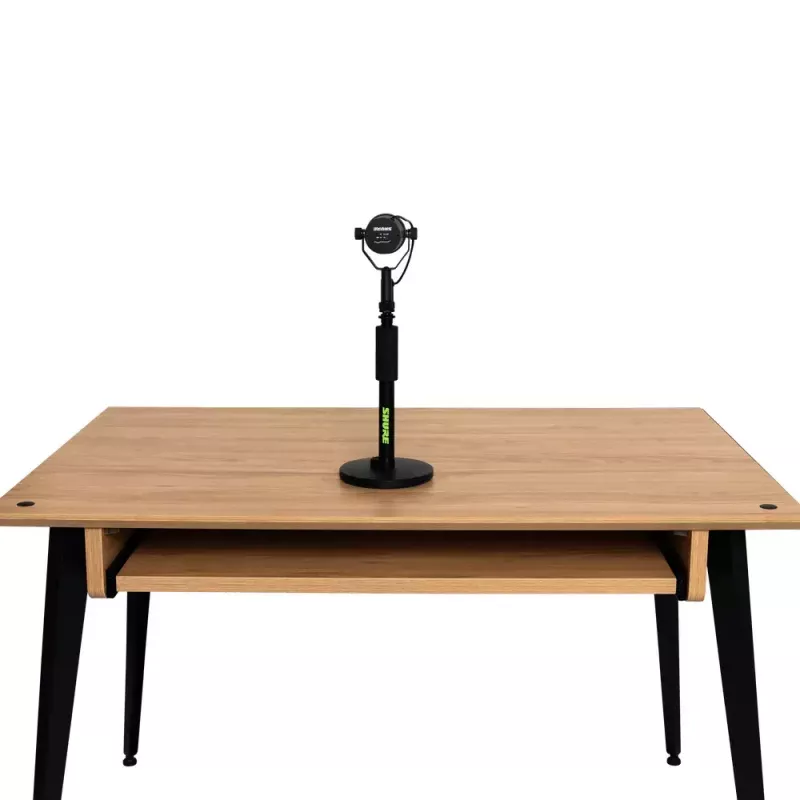 Desktop-Mikrofonständer Shure SH-DESKTOP1, runde Metallbasis, 3/8-Zoll-Gewinde, Höhe 26,7–40,6 cm, schwarz