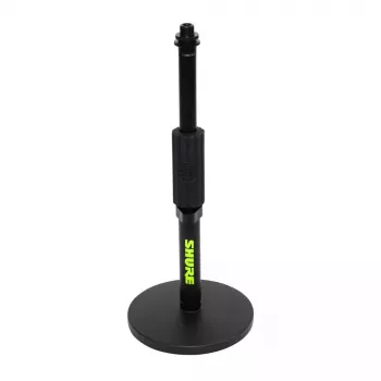 Desktop-Mikrofonständer Shure SH-DESKTOP1, runde Metallbasis, 3/8-Zoll-Gewinde, Höhe 26,7–40,6 cm, schwarz