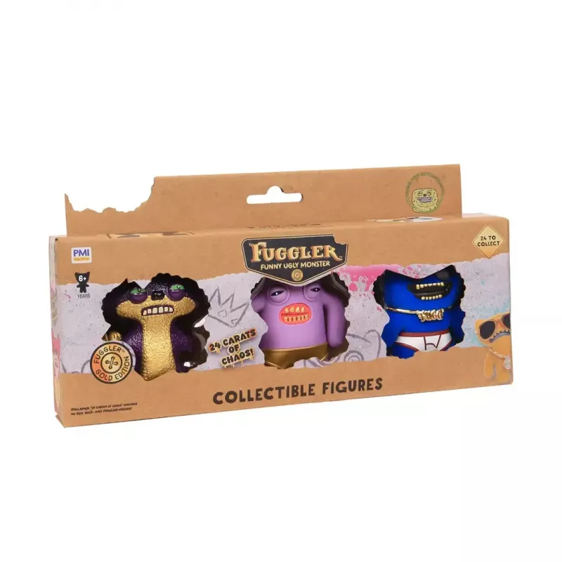 Action-Figuren-Set p.m.i kids world FUGGLER S3 Gold Edition – 3er-Pack sortierte Figuren