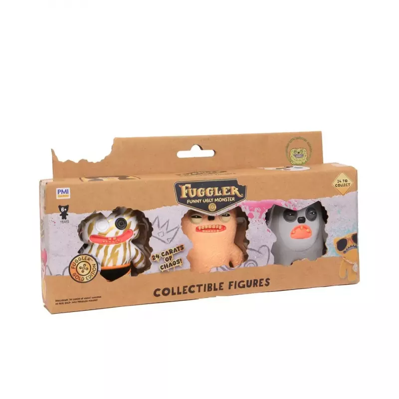 Action-Figuren-Set p.m.i kids world FUGGLER S3 Gold Edition – 3er-Pack sortierte Figuren