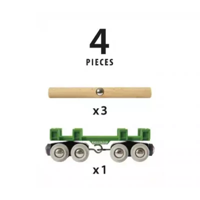 Ravensburger BRIO Holzlore-Wagen Modelleisenbahnzubehör, 4-teilig, mehrfarbig