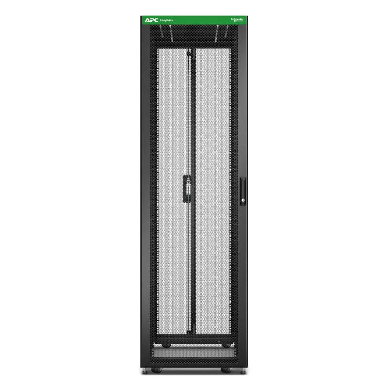 APC Easy Rack, 42U, Schwarz, mit Dach, Rollen, Füßen, 4 Halterungen und Seitenwänden, ohne Boden, 1991H x 600W x 800T mm