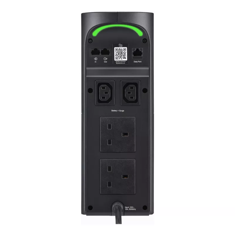APC Back-UPS Pro for Gaming, 2200VA/1320W, Tower, 230V, 2x UK und 2x IEC C13 Ausgänge, RGB Lichter, Reiner Sinus, Midnight (Schwarz)