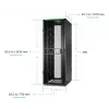 APC NetShelter SX Server Rack Gen 2, 45U, 2124H x 750W x 1070D mm, mit Seitenwänden, Schwarz
