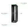APC NetShelter SX Server-Rack Gen 2, 48HE, 2258H x 600B x 1200T mm, mit Seitenwänden, Schwarz
