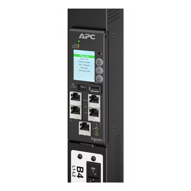 APC NetShelter Rack PDU Advanced Gen 2, Metered, 3-phasig, 43,5 kW 400 V 63 A oder 34,6 kW 415 V 60 A, 560P6, 42 Steckdosen
