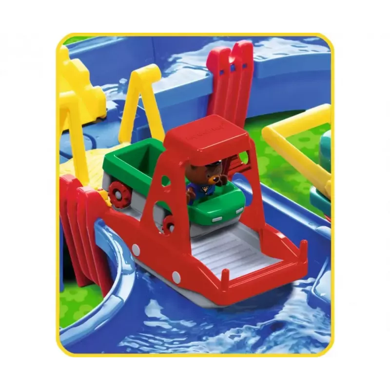 Wasserkanal-Spielset BIG Aquaplay MegaLockBox für Kinder von 3–7 Jahren, mehrfarbig mit blauen Komponenten