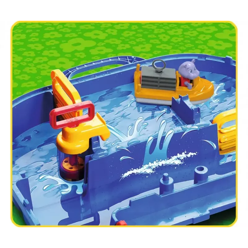 Wasserkanal-Spielset BIG Aquaplay MegaLockBox für Kinder von 3–7 Jahren, mehrfarbig mit blauen Komponenten