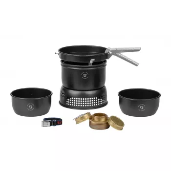 Campingkocher-Set Trangia 37-5 UL/BL mit Spiritusbrenner, schwarz