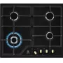Gas-Kochfeld Electrolux EGS6436RK 4-flammig schwarz, Wok 4000W, Gusseisen-Topfhalter, Drehregler