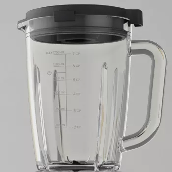 Tischmixer Electrolux E6TB1-6ST — 1,75-L-Schüssel, 1400 W, Drehregler, schwarz/Edelstahl/transparent