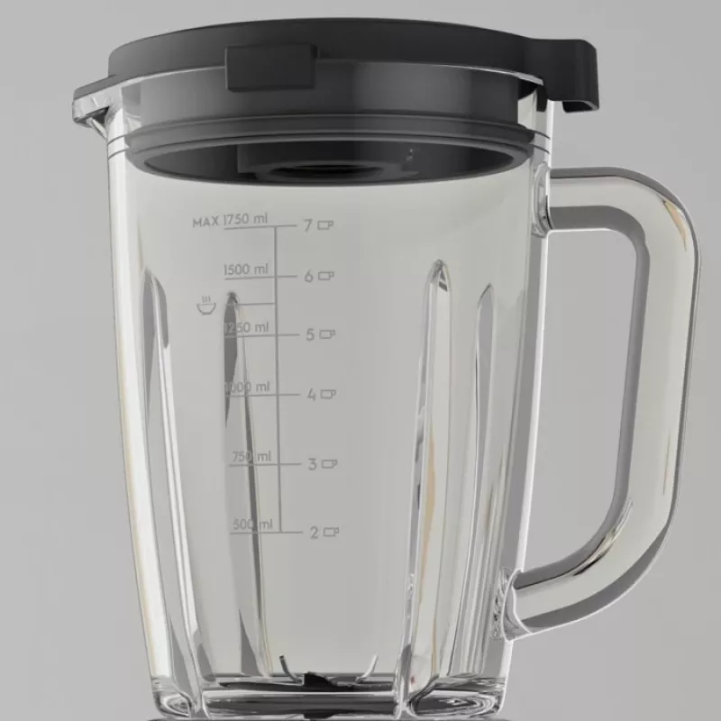 Tischmixer Electrolux E6TB1-6ST — 1,75-L-Schüssel, 1400 W, Drehregler, schwarz/Edelstahl/transparent