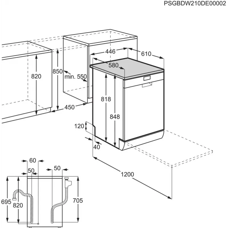 Electrolux ESA42110SW Freistehender Geschirrspüler 9 Gedecke 47 dB