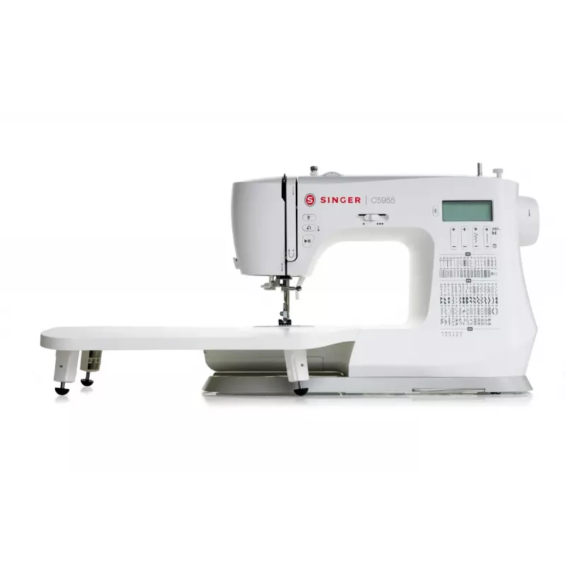 SINGER automatische Nähmaschine C5955 — 417 Stichmuster, 1-Schritt-Knopfloch, 110 W, elektrisch, weiß