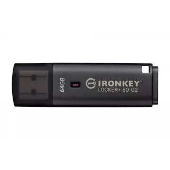 USB-Flash-Laufwerk KINGSTON IronKey Locker Plus 50 G2 64 GB, USB Typ-A, USB 3.2 Gen 1, AES-256, FIPS 197