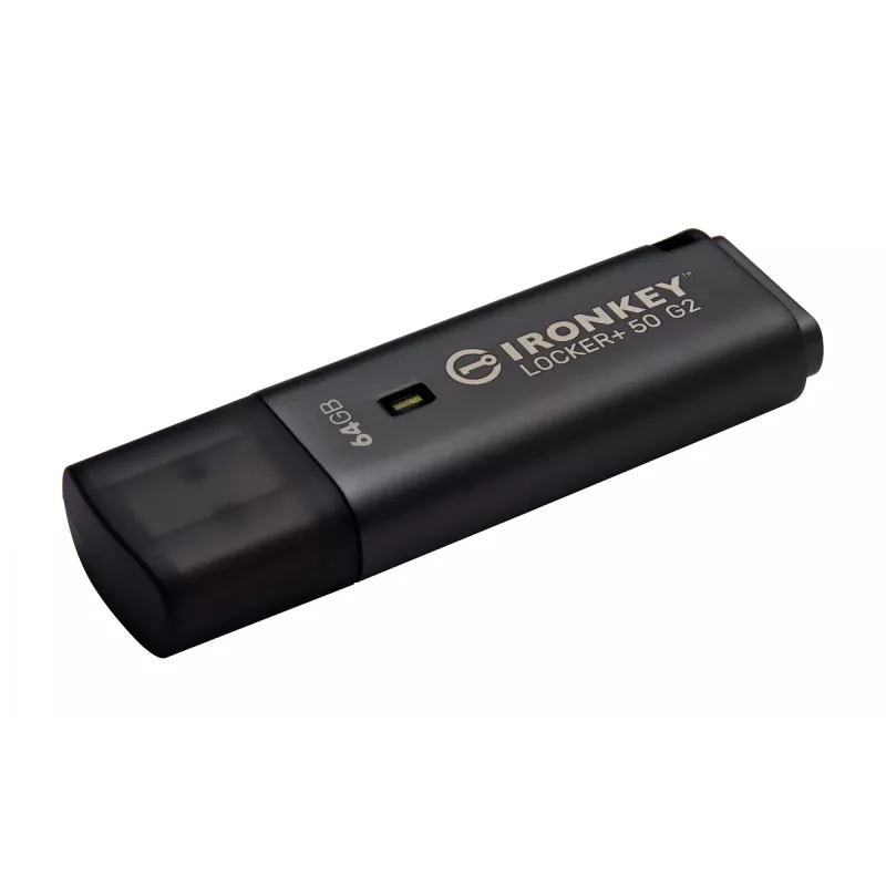 USB-Flash-Laufwerk KINGSTON IronKey Locker Plus 50 G2 64 GB, USB Typ-A, USB 3.2 Gen 1, AES-256, FIPS 197