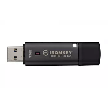 USB-Flash-Laufwerk KINGSTON IronKey Locker Plus 50 G2 32 GB, USB 3.2 Gen 1 Type-A, AES-256, FIPS 197