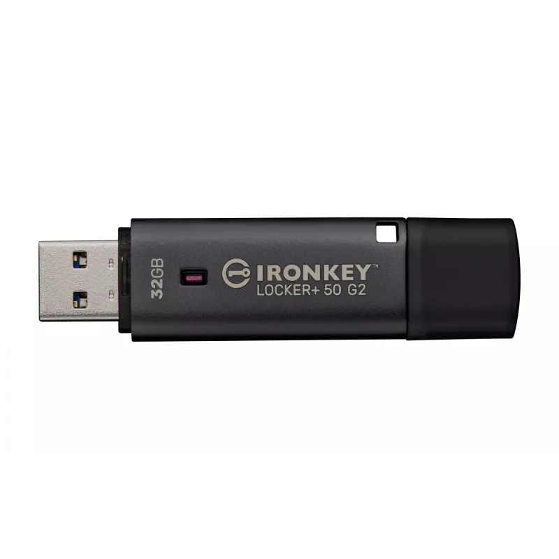 USB-Flash-Laufwerk KINGSTON IronKey Locker Plus 50 G2 32 GB, USB 3.2 Gen 1 Type-A, AES-256, FIPS 197