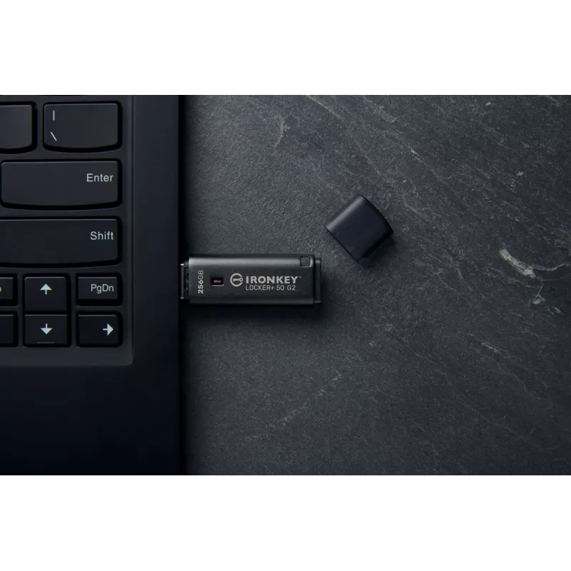 USB Flash Drive KINGSTON IronKey Locker Plus 50 G2 256 GB, USB Typ-A, USB 3.2 Gen 1, AES-256, FIPS 197