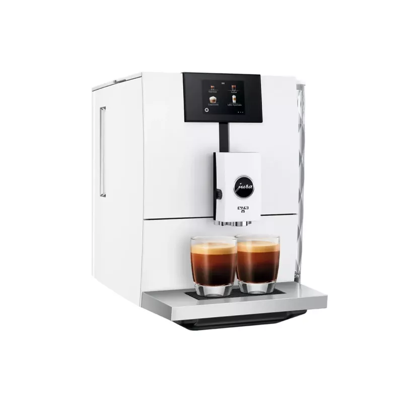 Espressomaschine JURA ENA 8 (EC) — vollautomatisch, 1,1 l Wassertank, 125 g Bohnenbehälter, 15 Programme, 15 bar, Thermoblock, Wi‑Fi, weiß