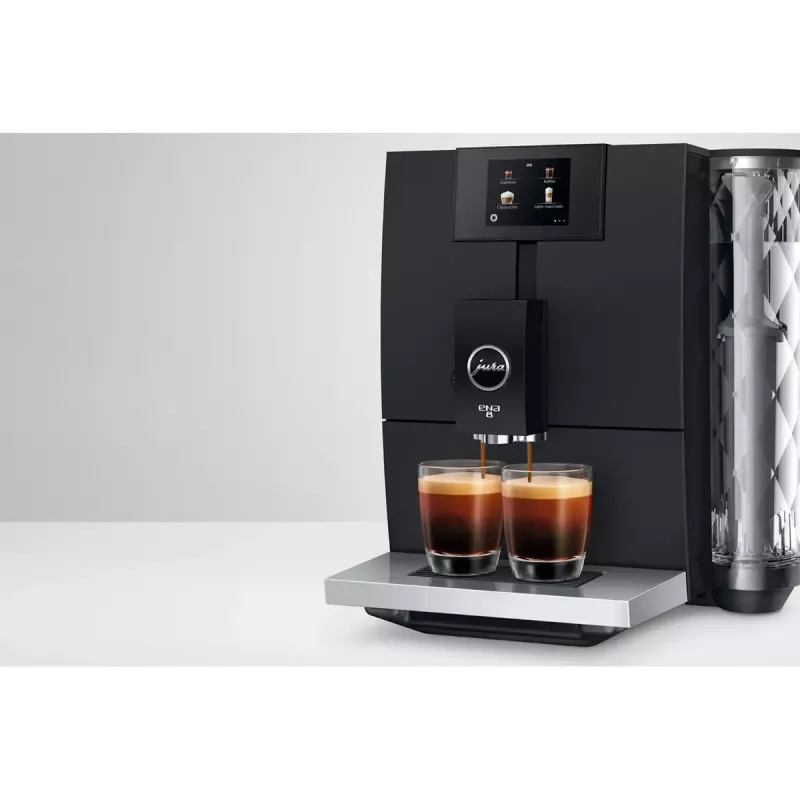 Espressomaschine JURA ENA 8 (EC) — 1,1-Liter-Wassertank, 125 g Bohnen, 15 bar, integriertes Mahlwerk, 10 Tassen