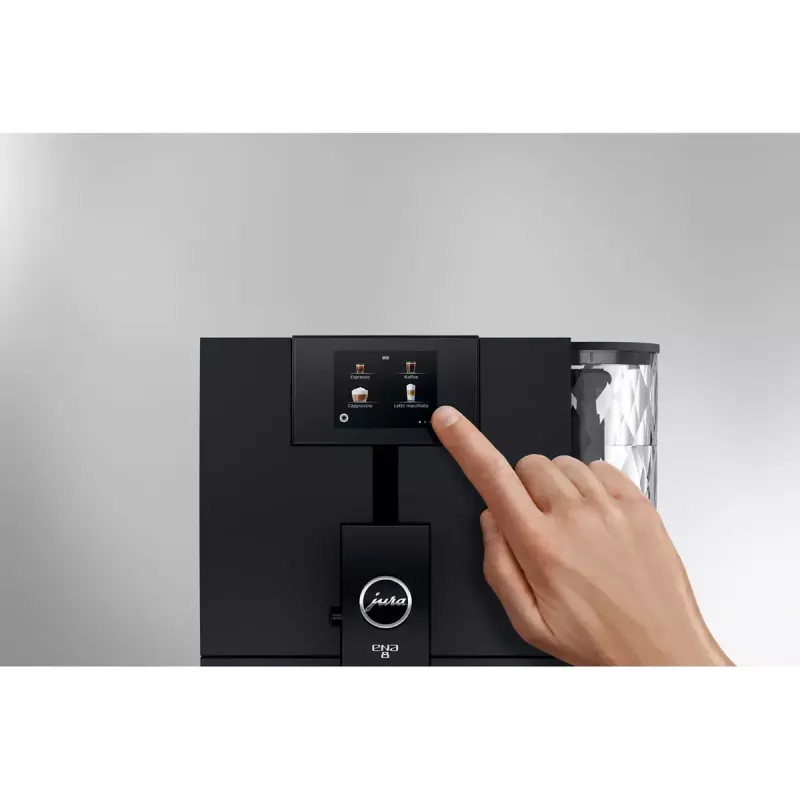 Espressomaschine JURA ENA 8 (EC) — 1,1-Liter-Wassertank, 125 g Bohnen, 15 bar, integriertes Mahlwerk, 10 Tassen