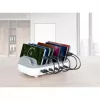 Manhattan 10-Port USB-C-Ladestation, USB-C Ausgang: 10x 20 W, max. 200 W, Netzstrom AC (inkl. US/EU/UK-Adapter)
