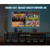 Manhattan 4K 4-Port HDMI Multiviewer Switch, Switch mit vier Eingängen auf einem Display, 4K@30Hz, mehrere Anzeigeoptionen einschließlich Bild-in-Bild und Dual-/Quad-Screen, Tasten- oder Fernbedienung, 3,5-mm- und Toslink-Audio, Schwarz, 3 Jahre Garantie