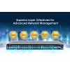 Intellinet 54-Port L3 Fully Managed PoE+ Switch mit 48 Gigabit Ethernet Ports und 6 SFP+ Uplinks