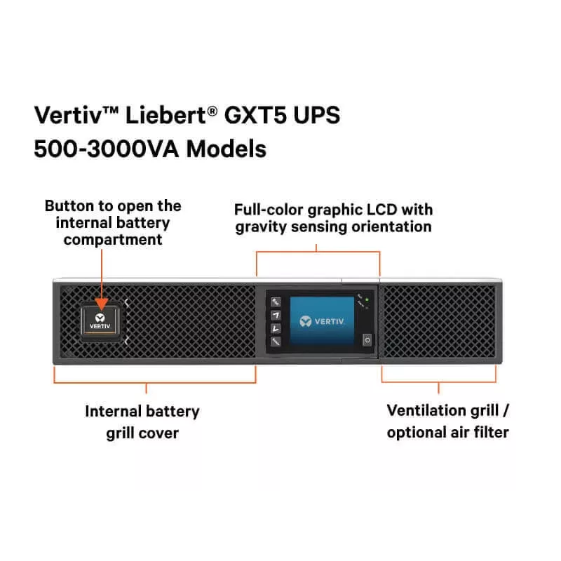 Vertiv Liebert GXT5 unterbrechungsfreie Stromversorgung (USV) Doppelwandler (Online) 2 kVA 2000 W 8 AC-Ausgänge
