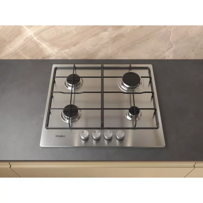 Whirlpool TGML 650 IX Edelstahl Einbau 58 cm Gas 4 Kochzonen