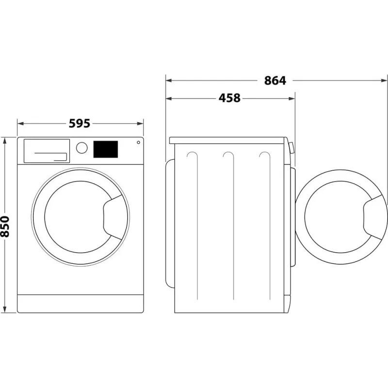 Whirlpool WRBSB 6249 S EU Waschmaschine Frontlader 6 kg 1151 U/min Schwarz, Weiß
