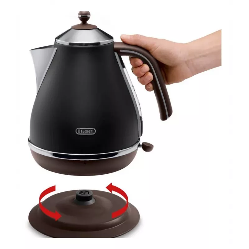 De’Longhi KBOV 2001.BK Wasserkocher 1,7 l 2000 W Schwarz, Braun