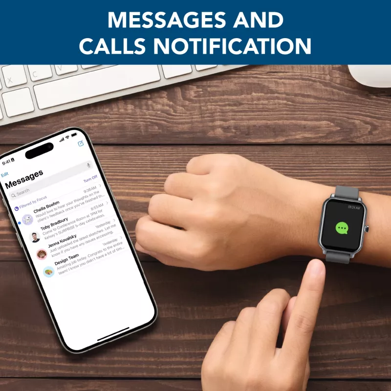 Cellularline ION Bluetooth® Smartwatch mit App, LED, 91 g