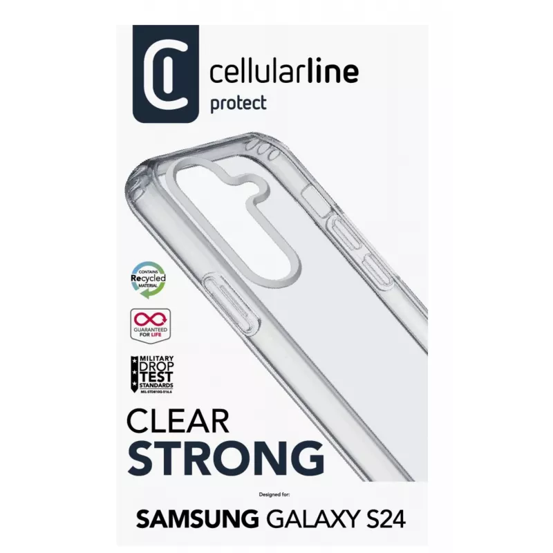 Cellularline Clear Protect – Galaxy S24 Hardcase mit Gummirändern