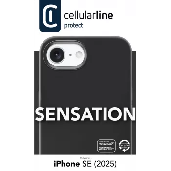 Cellularline Sensation - iPhone 16e/17e Soft-Touch-Silikonhülle mit integrierter antibakterieller Microban®-Technologie