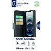 Cellularline Book Agenda - iPhone 16e/17e Lederimitat-Book-Case mit Magnetverschluss