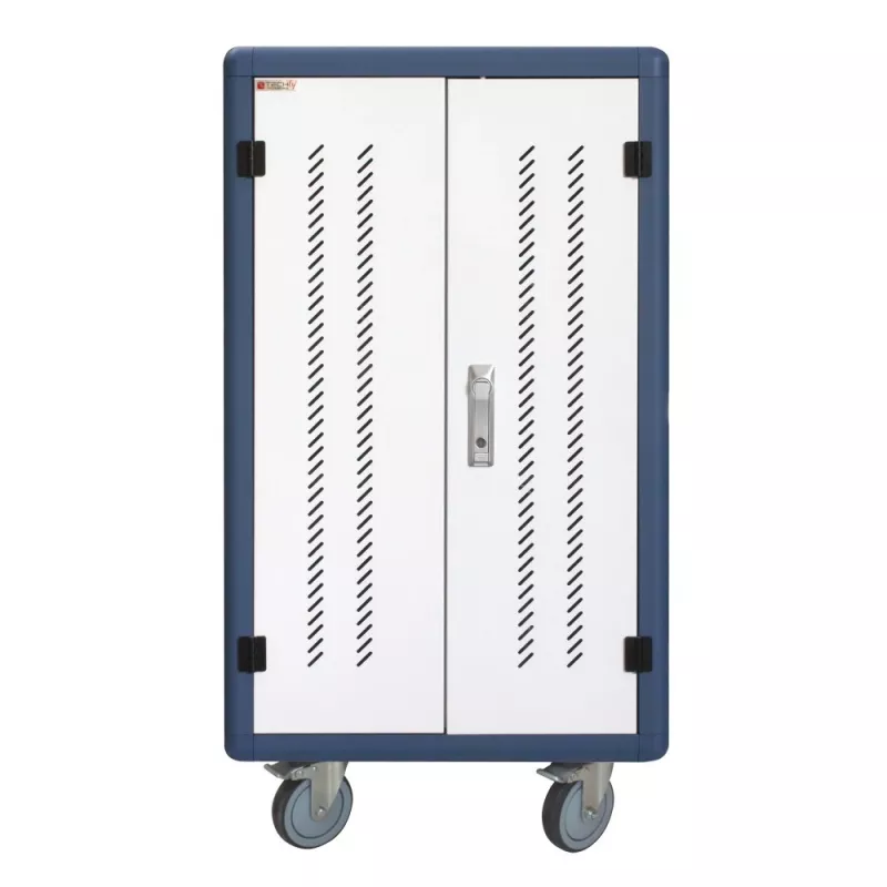 Techly I-CABINET-30DUTY tragbarer Geräte-Management-Wagen/Schrank Weiß, Blau