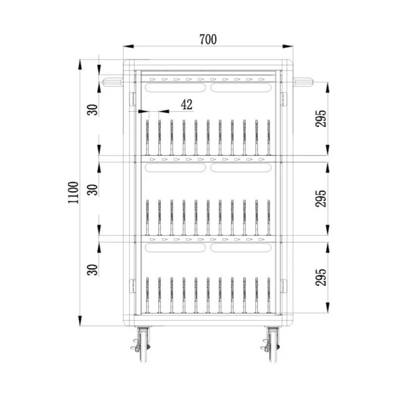Techly I-CABINET-30DUTY tragbarer Geräte-Management-Wagen/Schrank Weiß, Blau