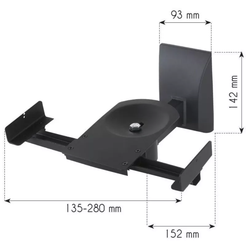 Techly Couple Lautsprecher-Wandhalterungen bis 25 kg Schwarz ICA-SP SS201