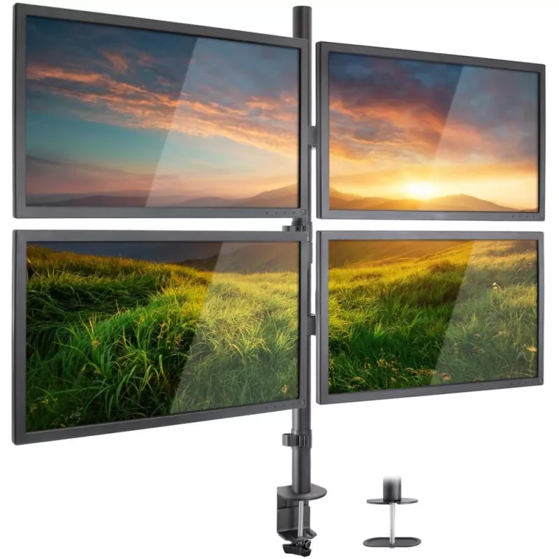 Techly ICA-LCD 382-Q Monitorhalterung / Ständer 68,6 cm (27 Zoll) Schreibtisch Schwarz