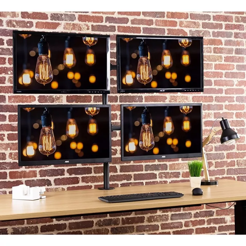 Techly ICA-LCD 382-Q Monitorhalterung / Ständer 68,6 cm (27 Zoll) Schreibtisch Schwarz
