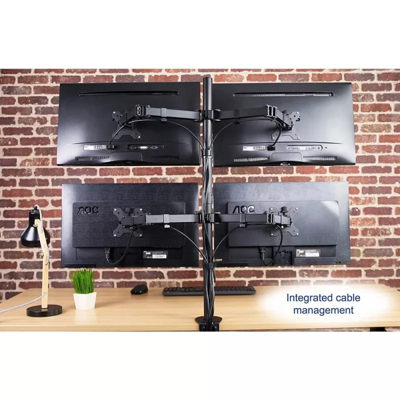 Techly ICA-LCD 382-Q Monitorhalterung / Ständer 68,6 cm (27 Zoll) Schreibtisch Schwarz