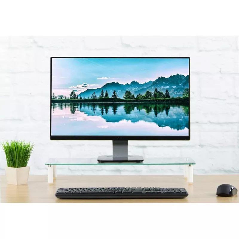 Techly Universal Tabletop Monitor Riser, freistehend, 20 kg, 33 cm (13 Zoll), 81,3 cm (32 Zoll), transparent