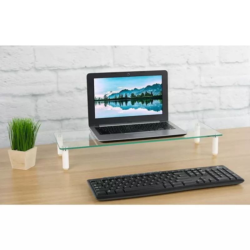 Techly Universal Tabletop Monitor Riser, freistehend, 20 kg, 33 cm (13 Zoll), 81,3 cm (32 Zoll), transparent