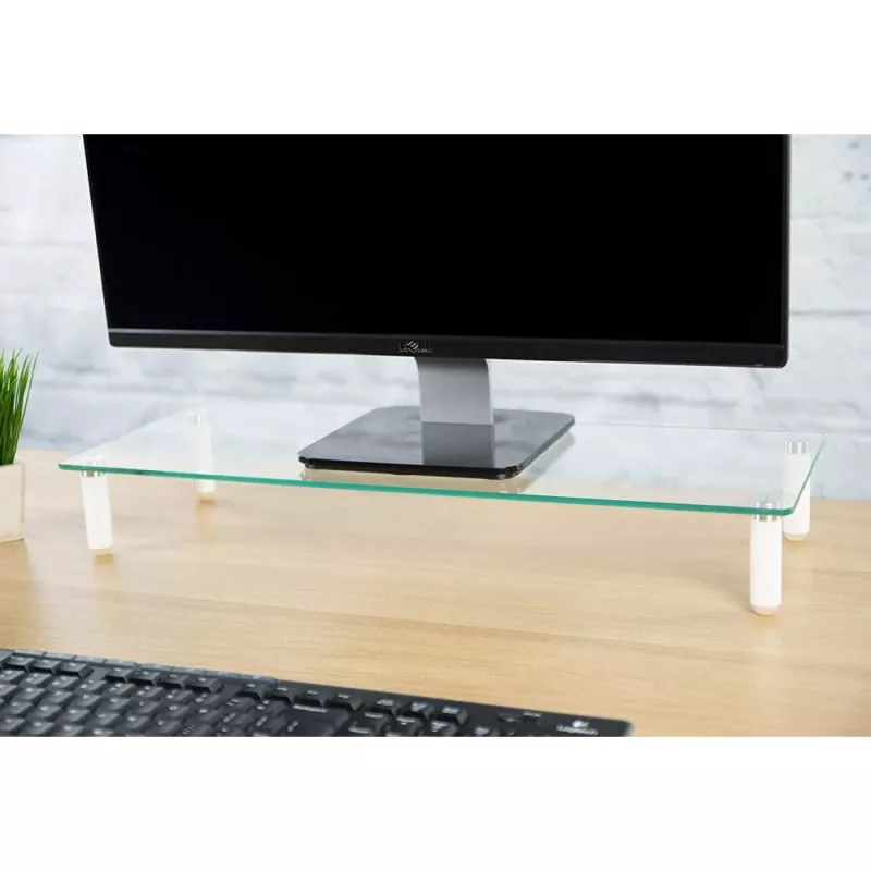 Techly Universal Tabletop Monitor Riser, freistehend, 20 kg, 33 cm (13 Zoll), 81,3 cm (32 Zoll), transparent