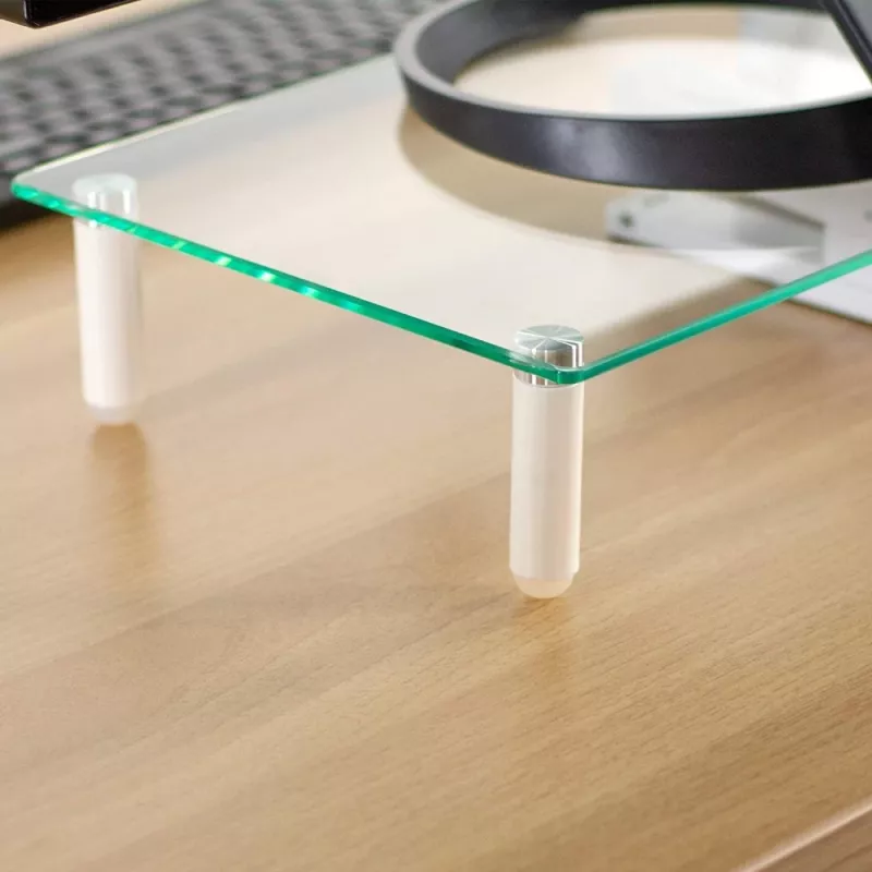 Techly Universal Tabletop Monitor Riser, freistehend, 20 kg, 33 cm (13 Zoll), 81,3 cm (32 Zoll), transparent